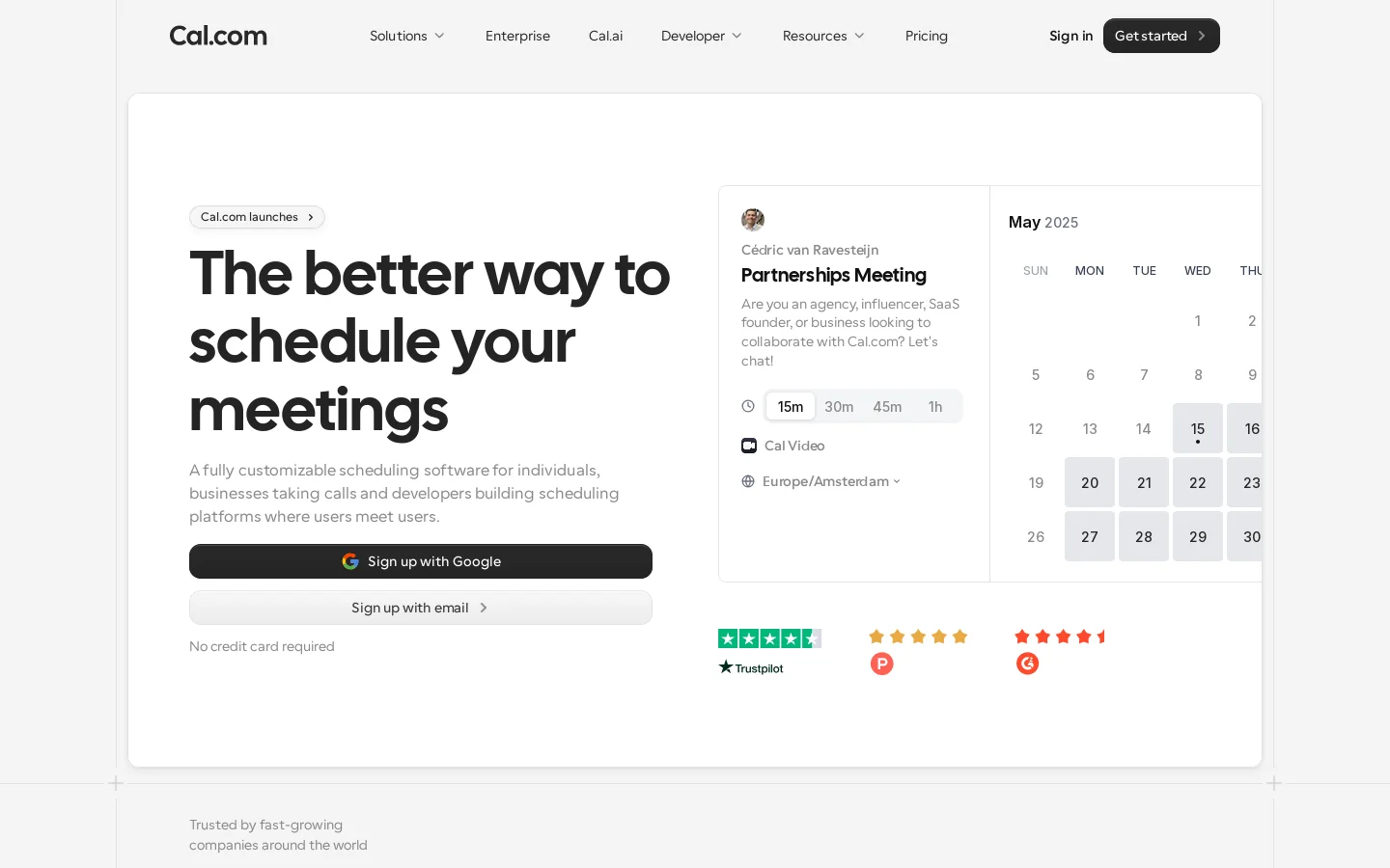 Cal.com Homepage screenshot