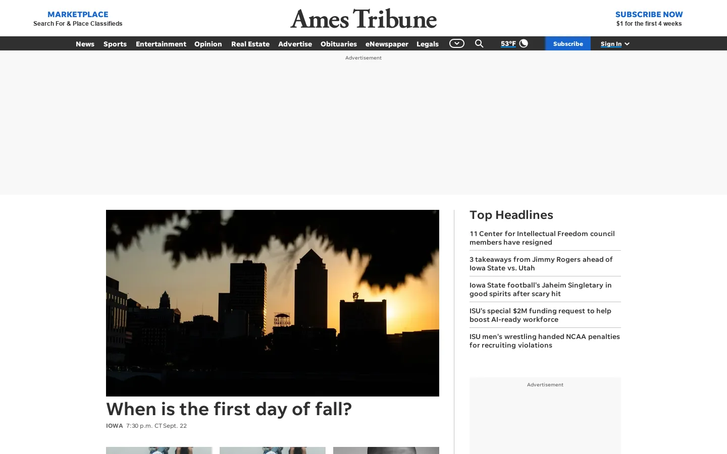 The Ames Tribune: Local News, Politics & Sports in Ames, IA Homepage screenshot