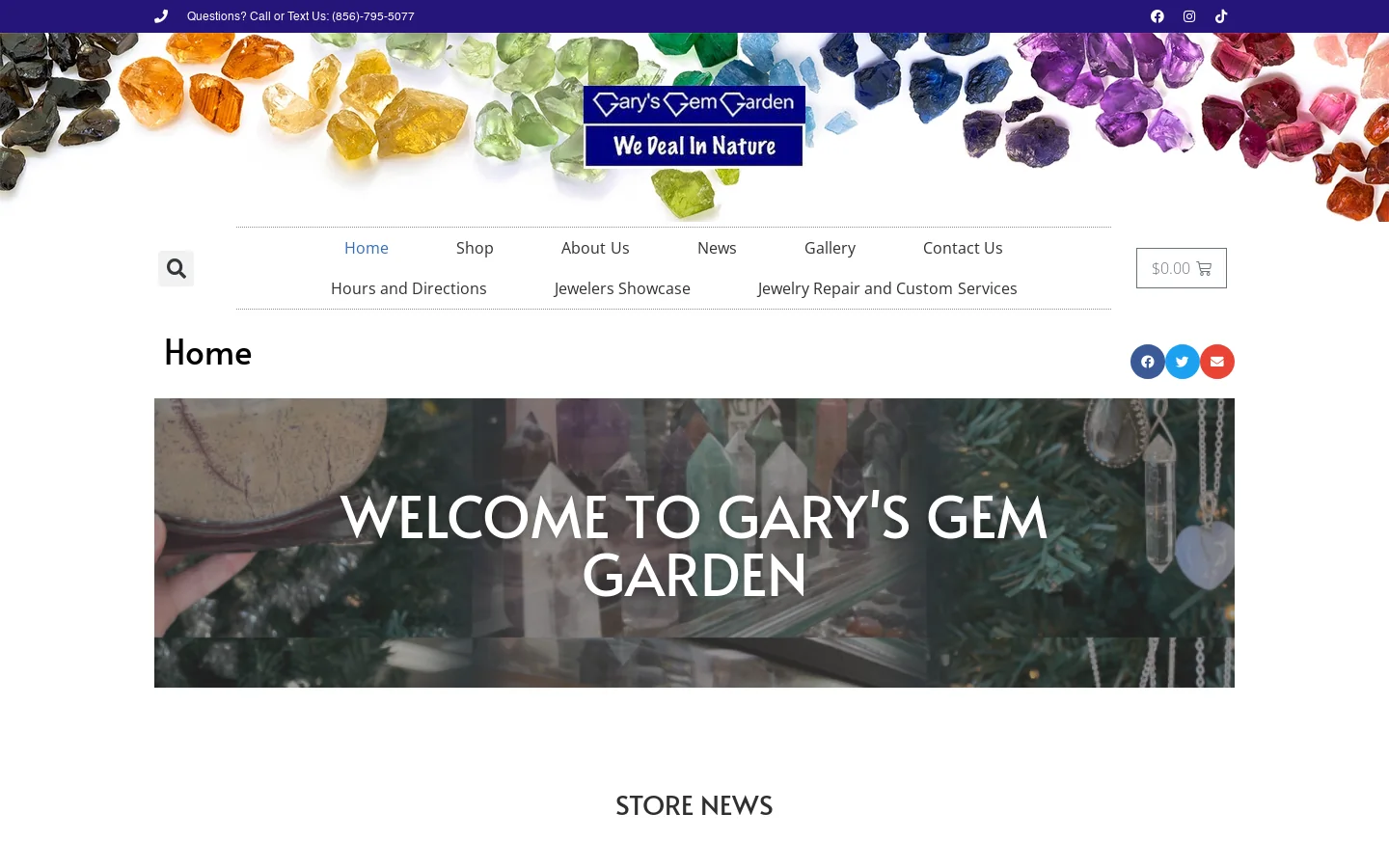 Gary's Gem Garden Homepage screenshot