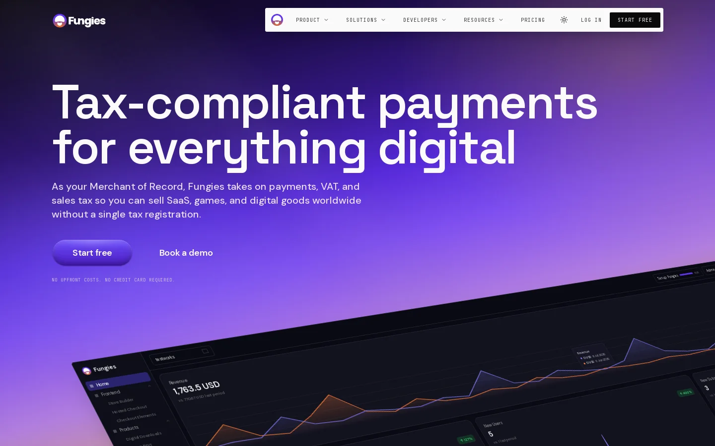 Fungies Homepage screenshot