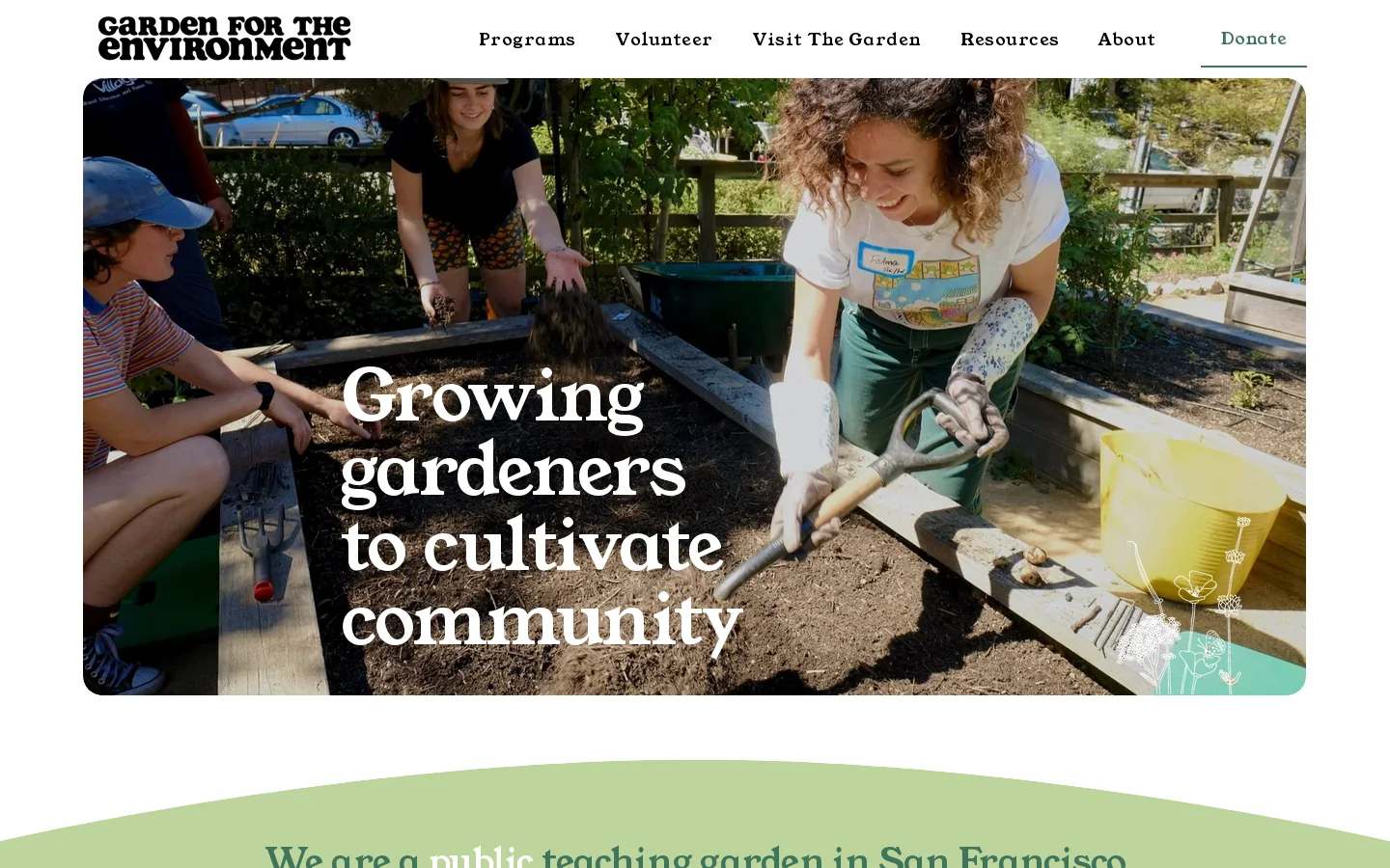Garden for the Environment Homepage screenshot