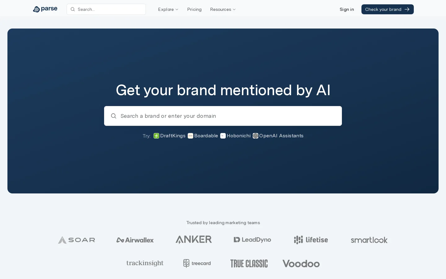 Parse Homepage screenshot