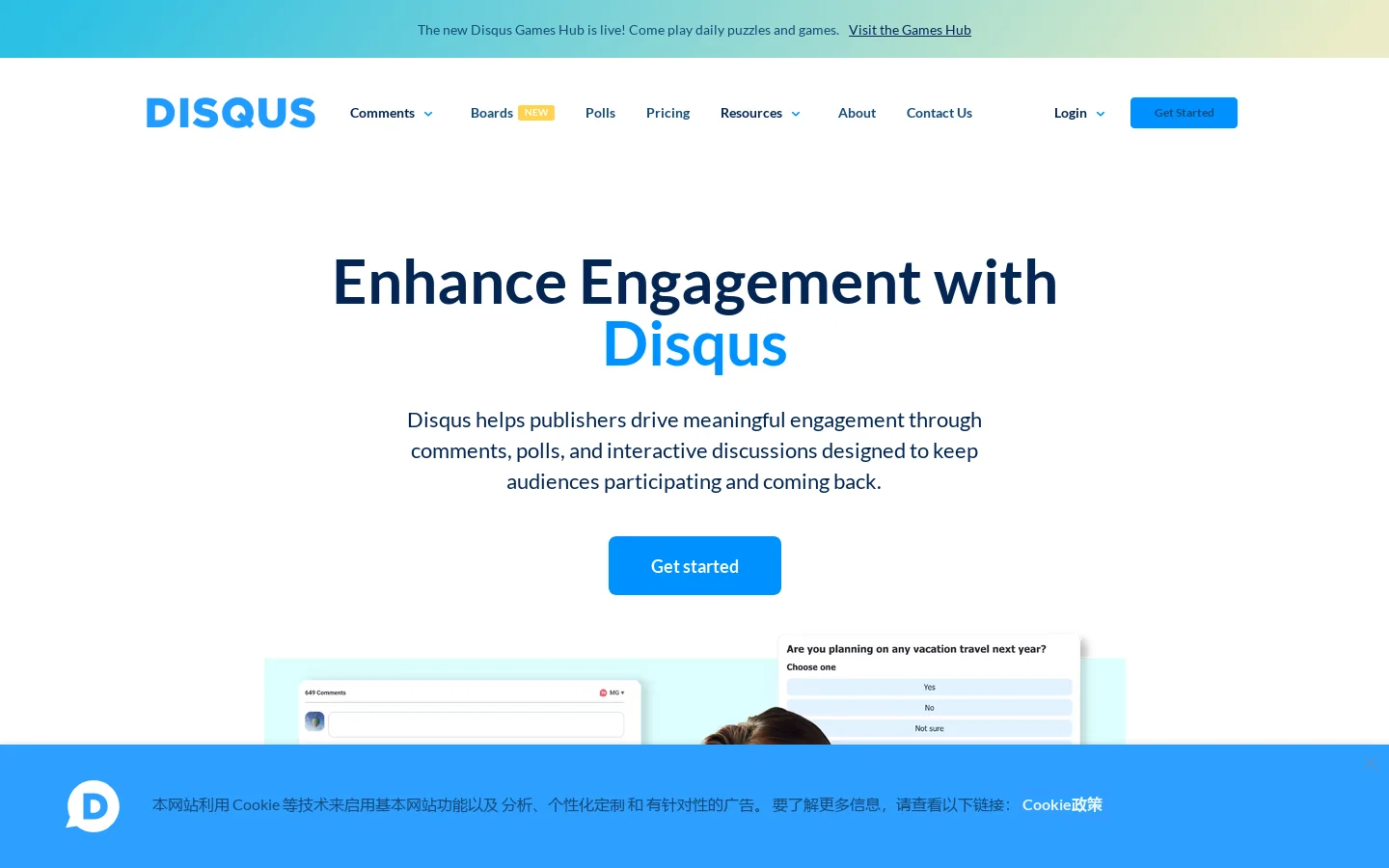 Disqus Homepage screenshot