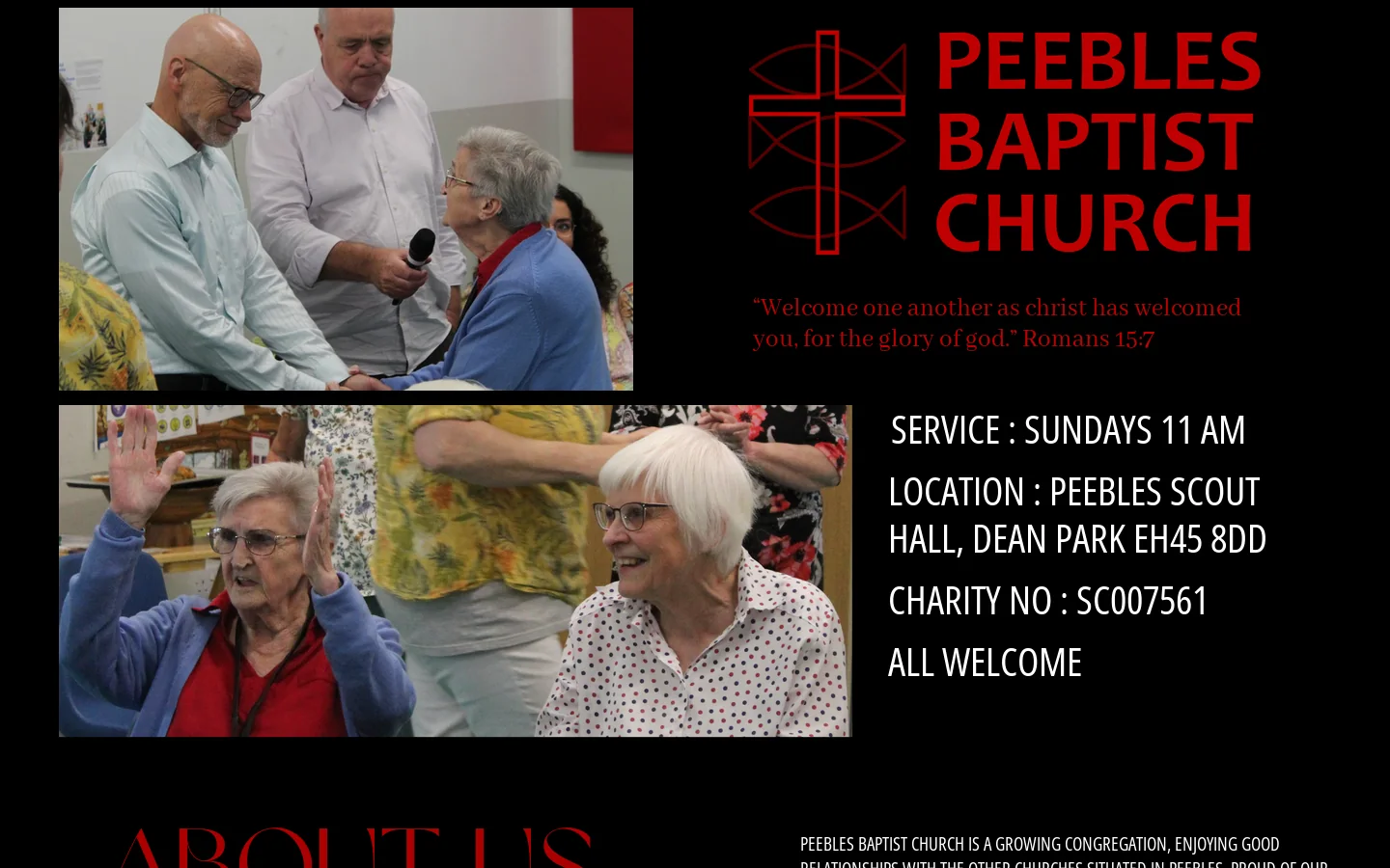 SERVICE : SUNDAYS AT 11AM Homepage screenshot