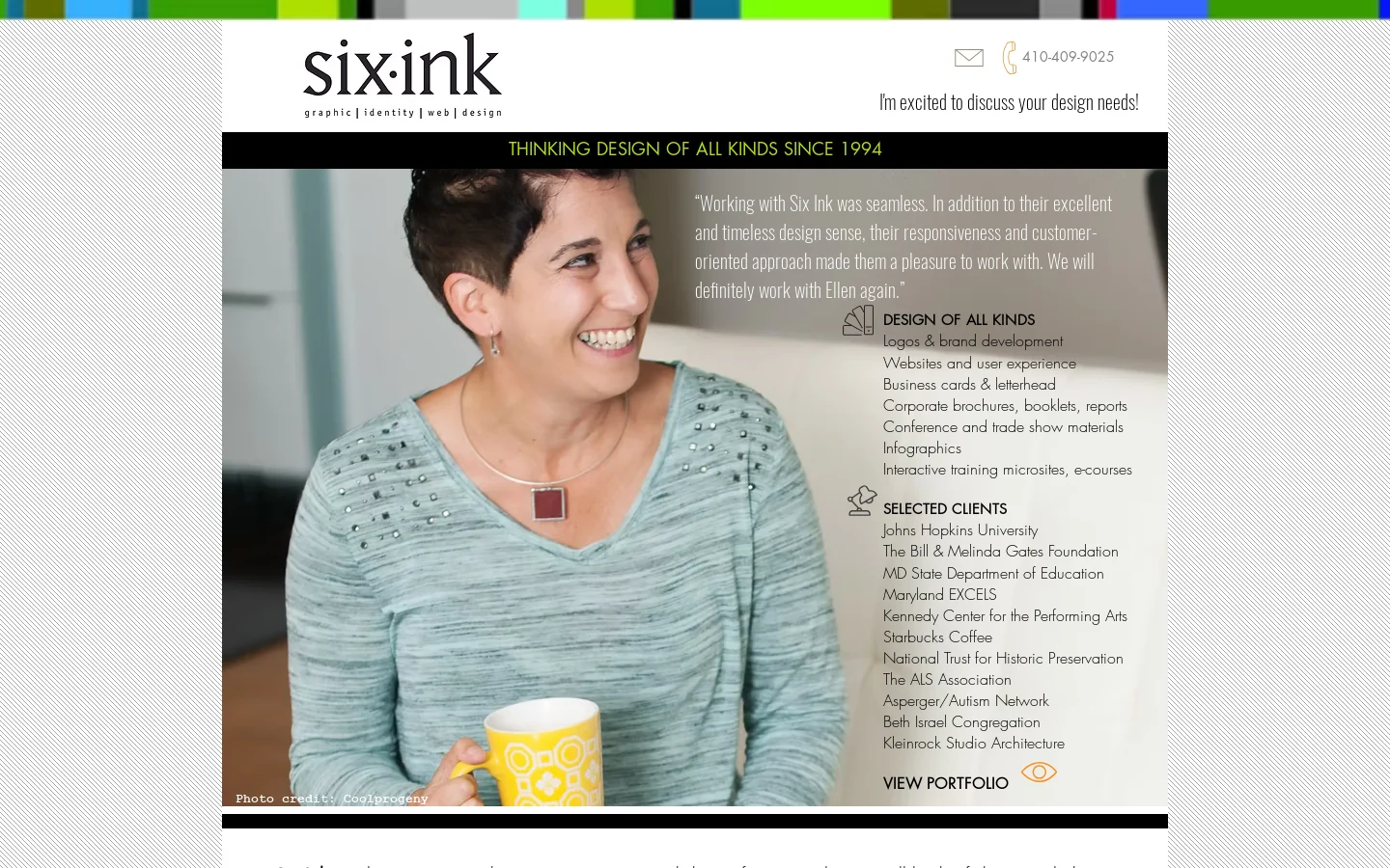 Six Ink Homepage screenshot