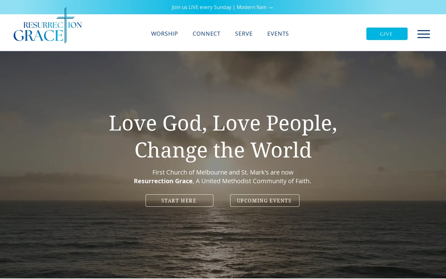 Resurrection Grace Homepage screenshot