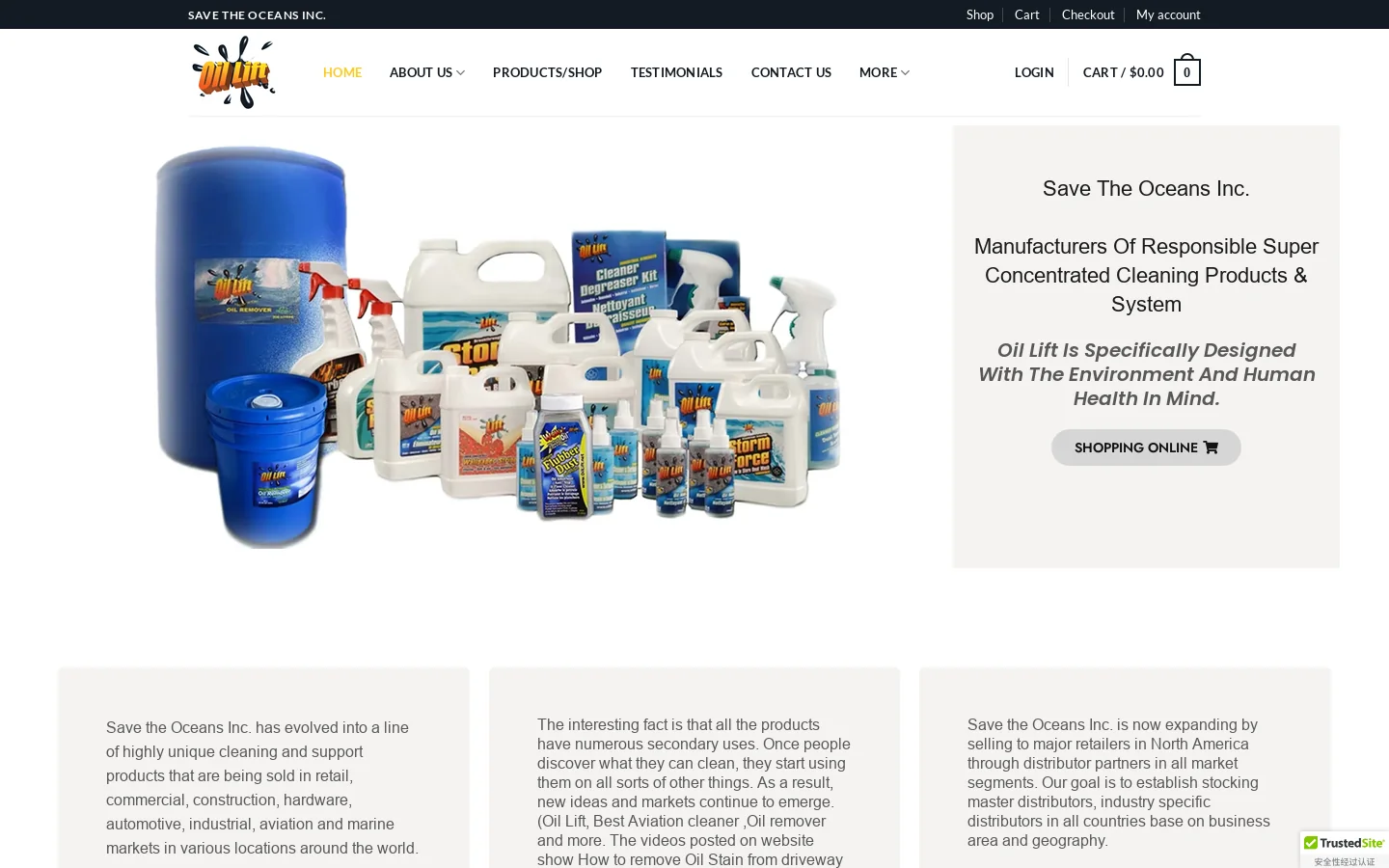 Oil Lift Homepage screenshot