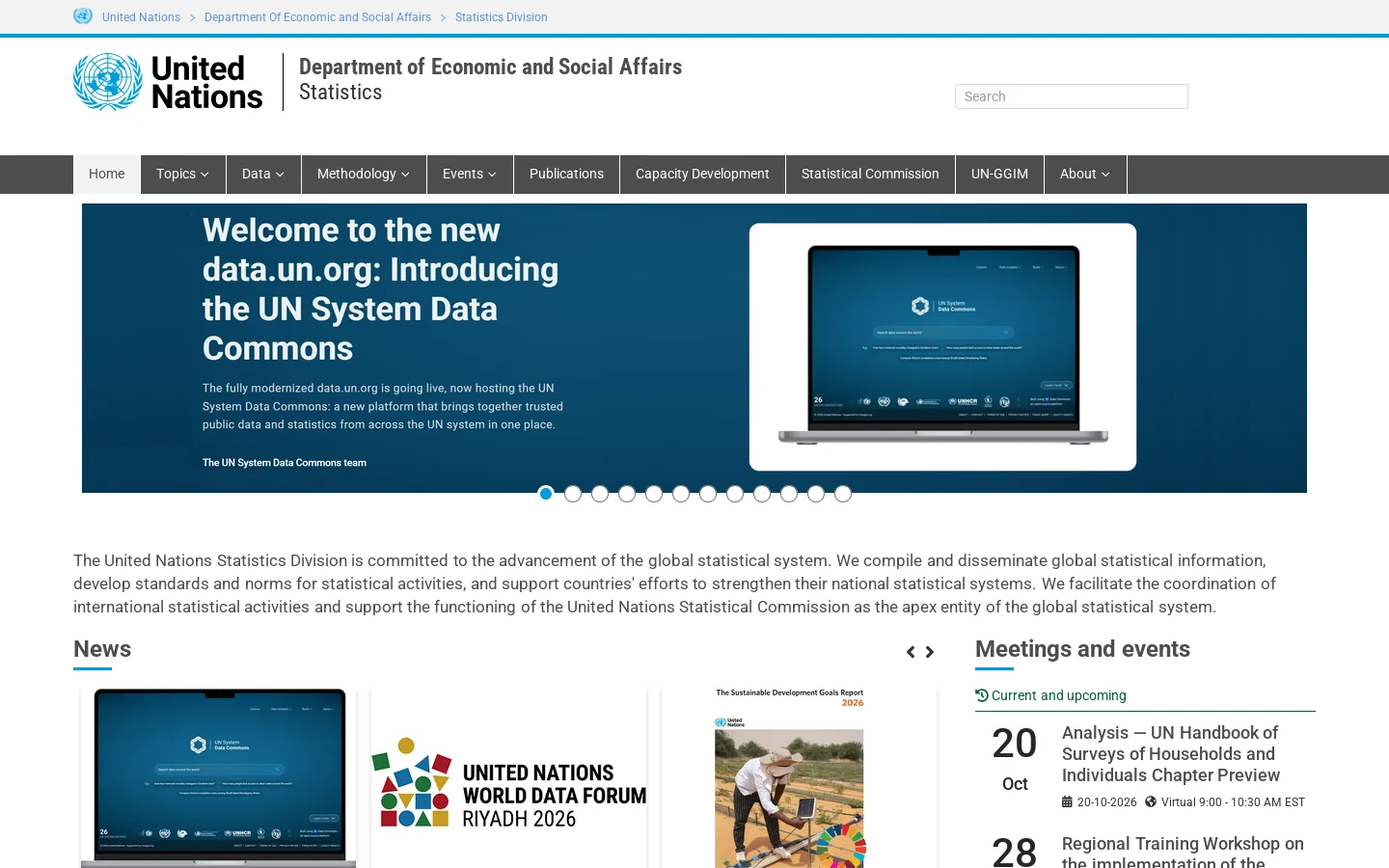 UNSD - Welcome to UNSD Homepage screenshot