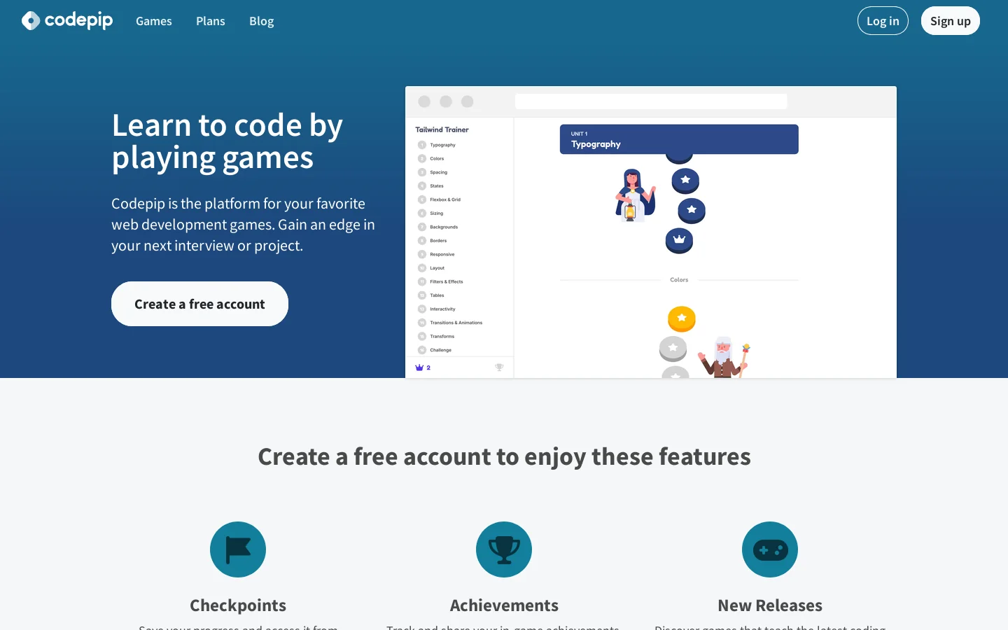 Codepip Homepage screenshot