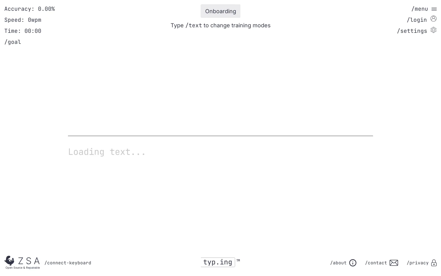 typ.ing Homepage screenshot