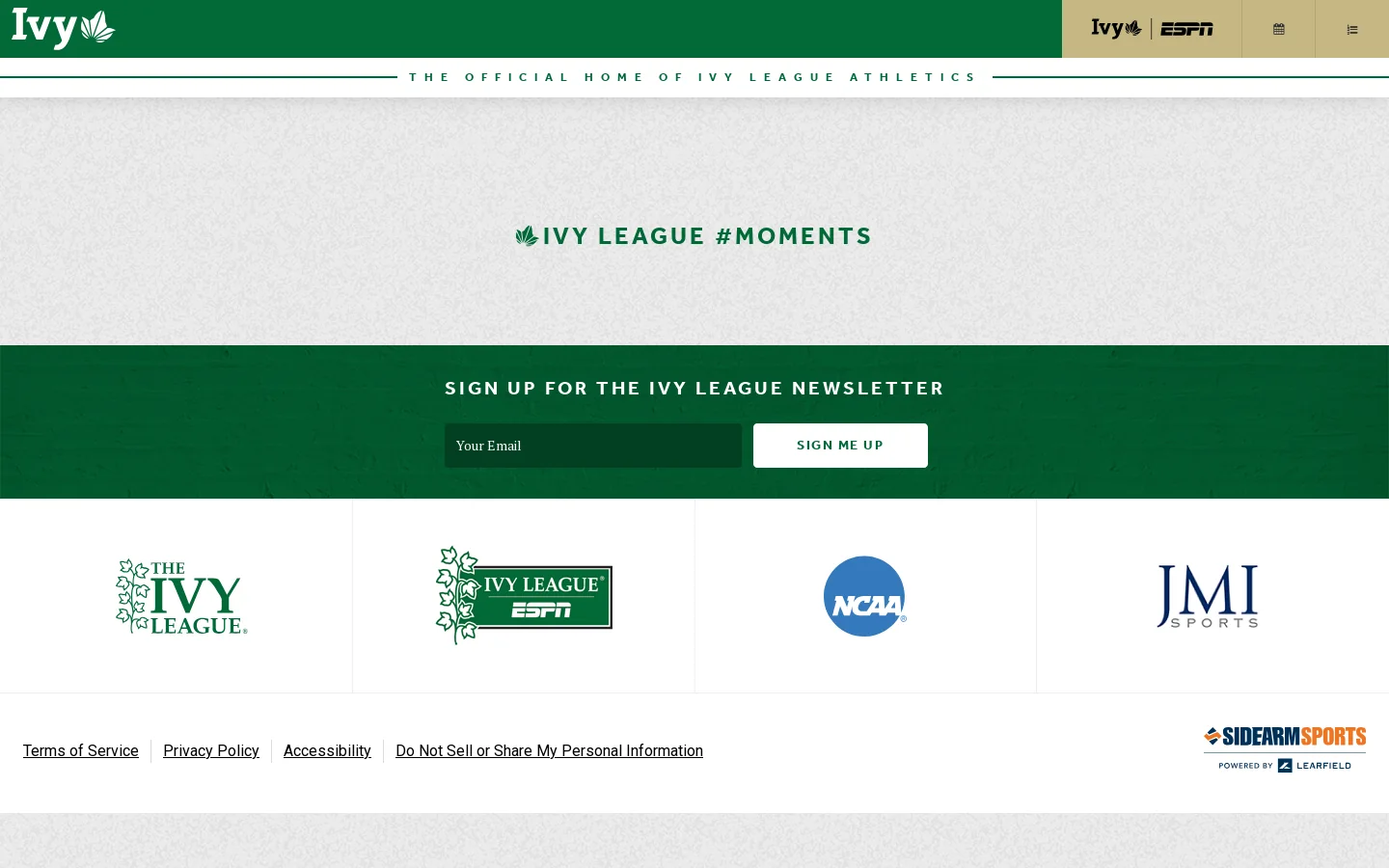Ivy League Homepage screenshot