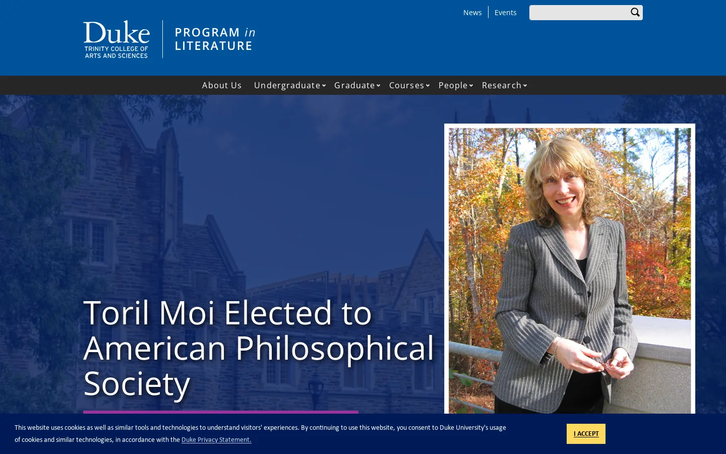 Front Page | Program in Literature Homepage screenshot