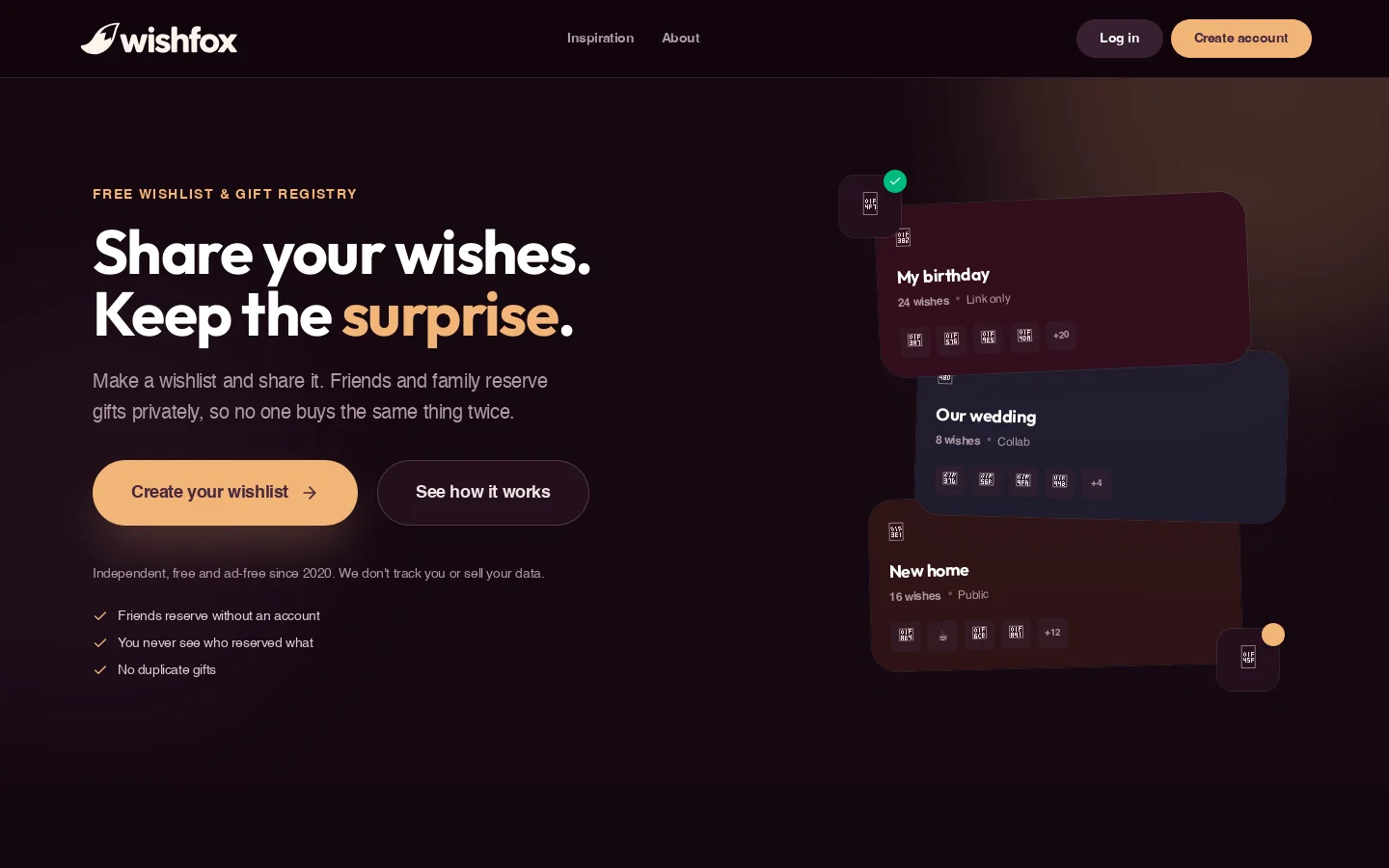 Wishfox Homepage screenshot