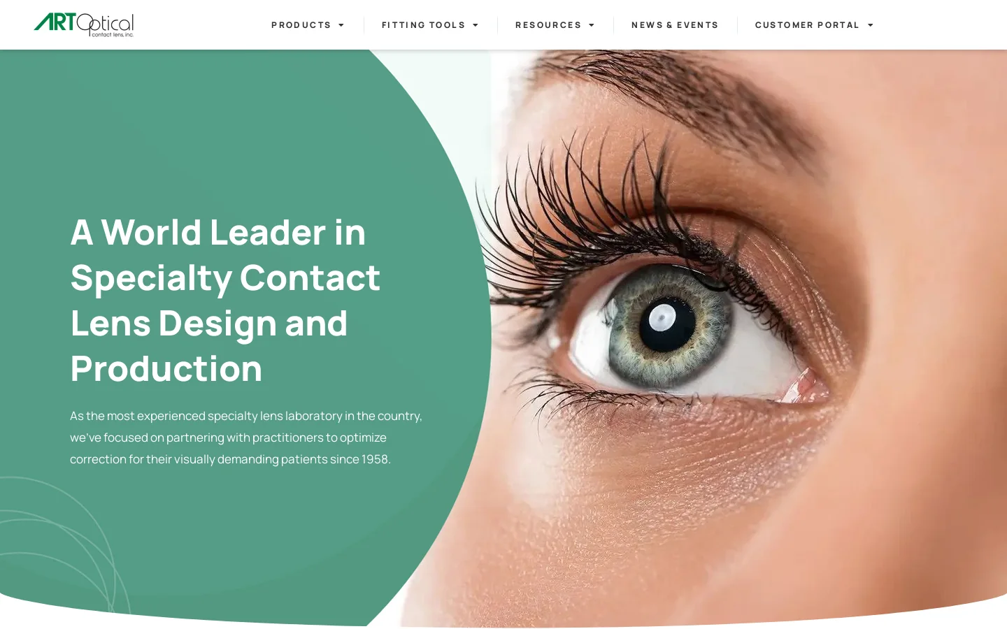 Art Optical Contact Lens, Inc Homepage screenshot