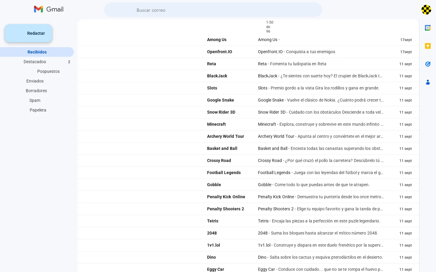 Gmail Homepage screenshot