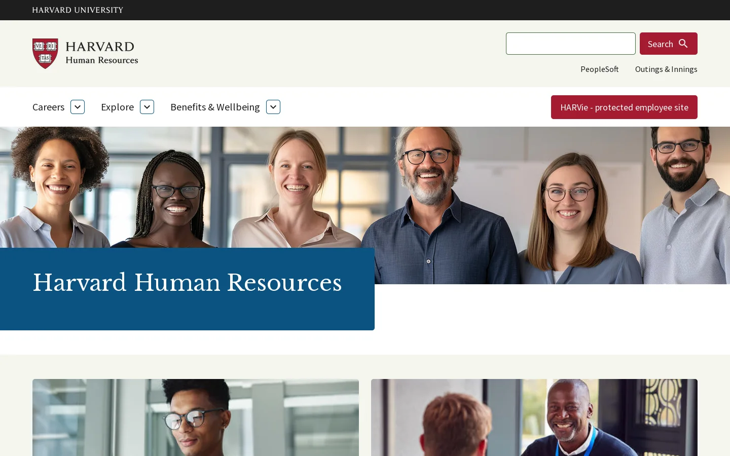 Harvard Human Resources | Human Resources Homepage screenshot