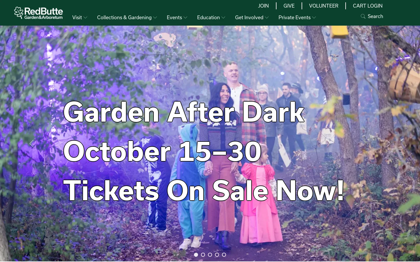 Red Butte Garden Homepage screenshot