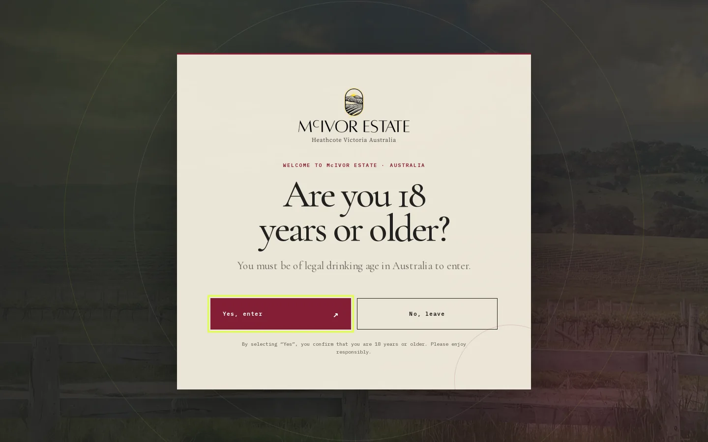 McIvor Estate Homepage screenshot