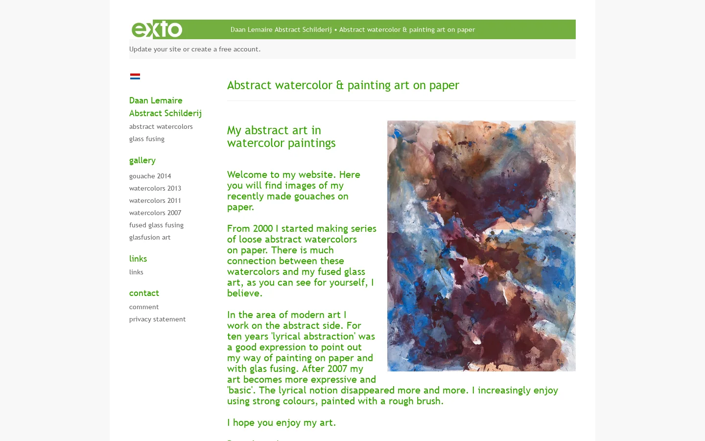 Daan Lemaire Abstract Schilderij Homepage screenshot