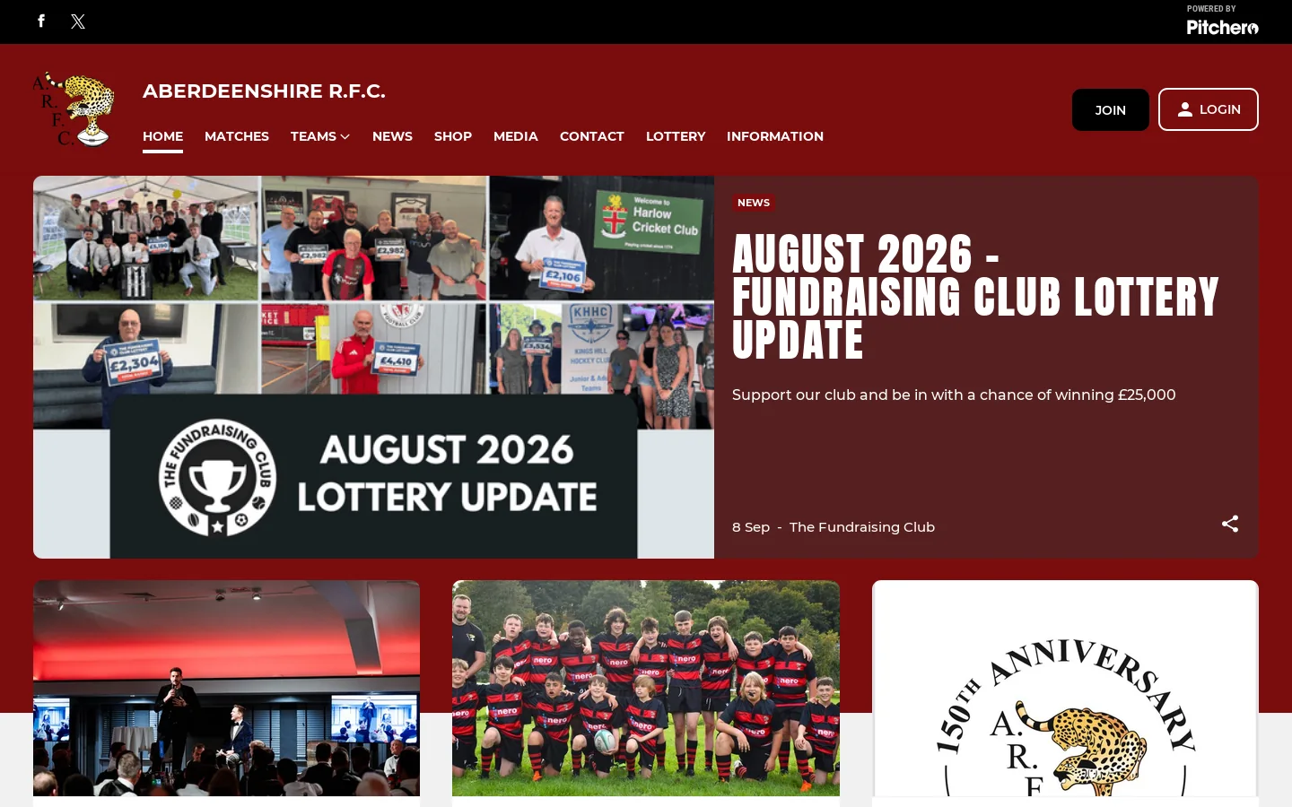 Aberdeenshire R.F.C Homepage screenshot