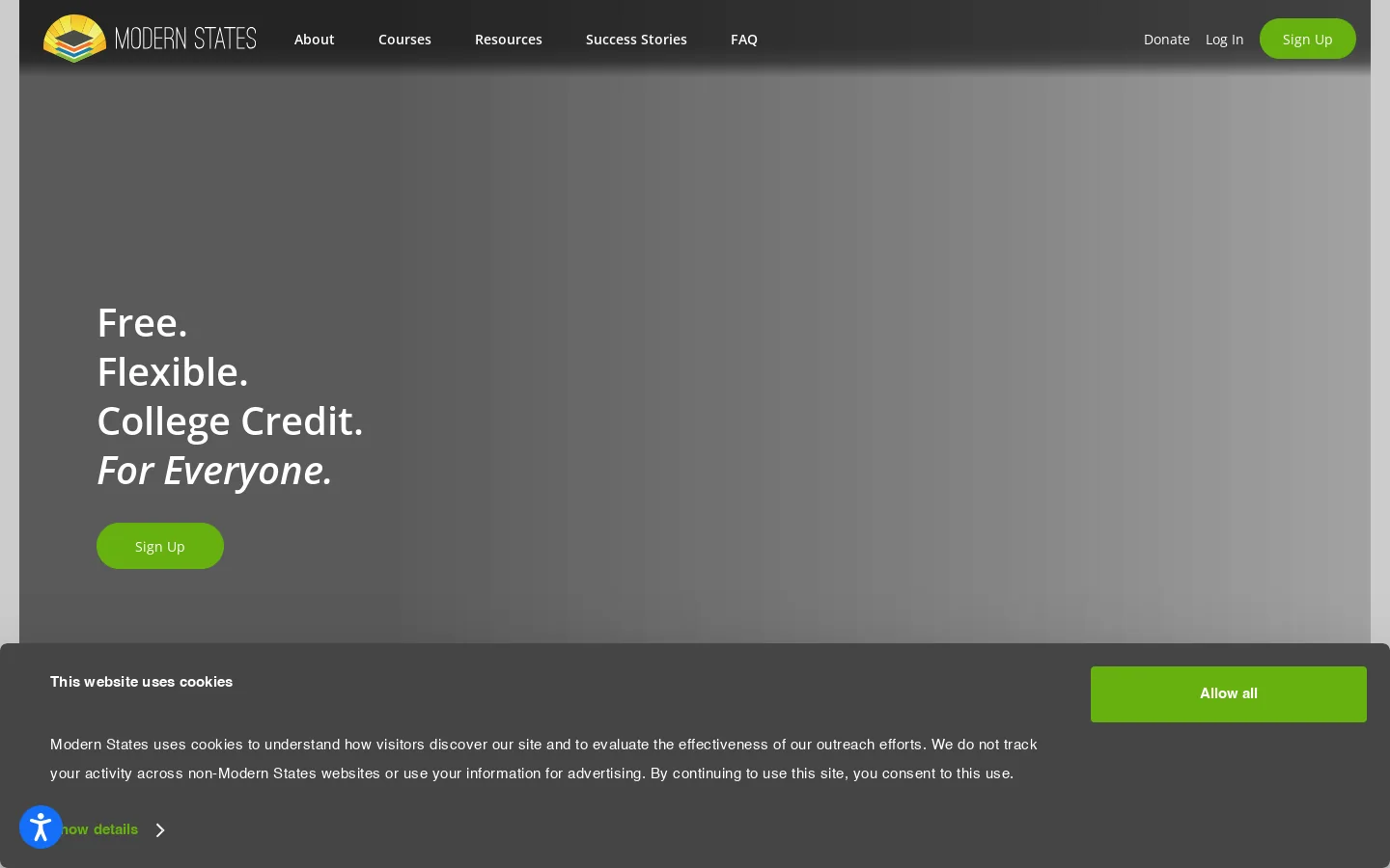Modern States Homepage screenshot