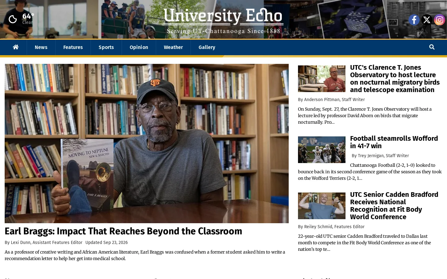 theutcecho.com Homepage screenshot