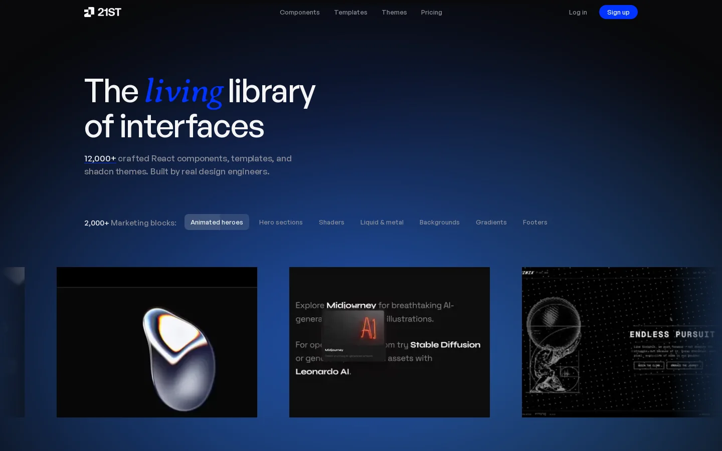 21st Homepage screenshot