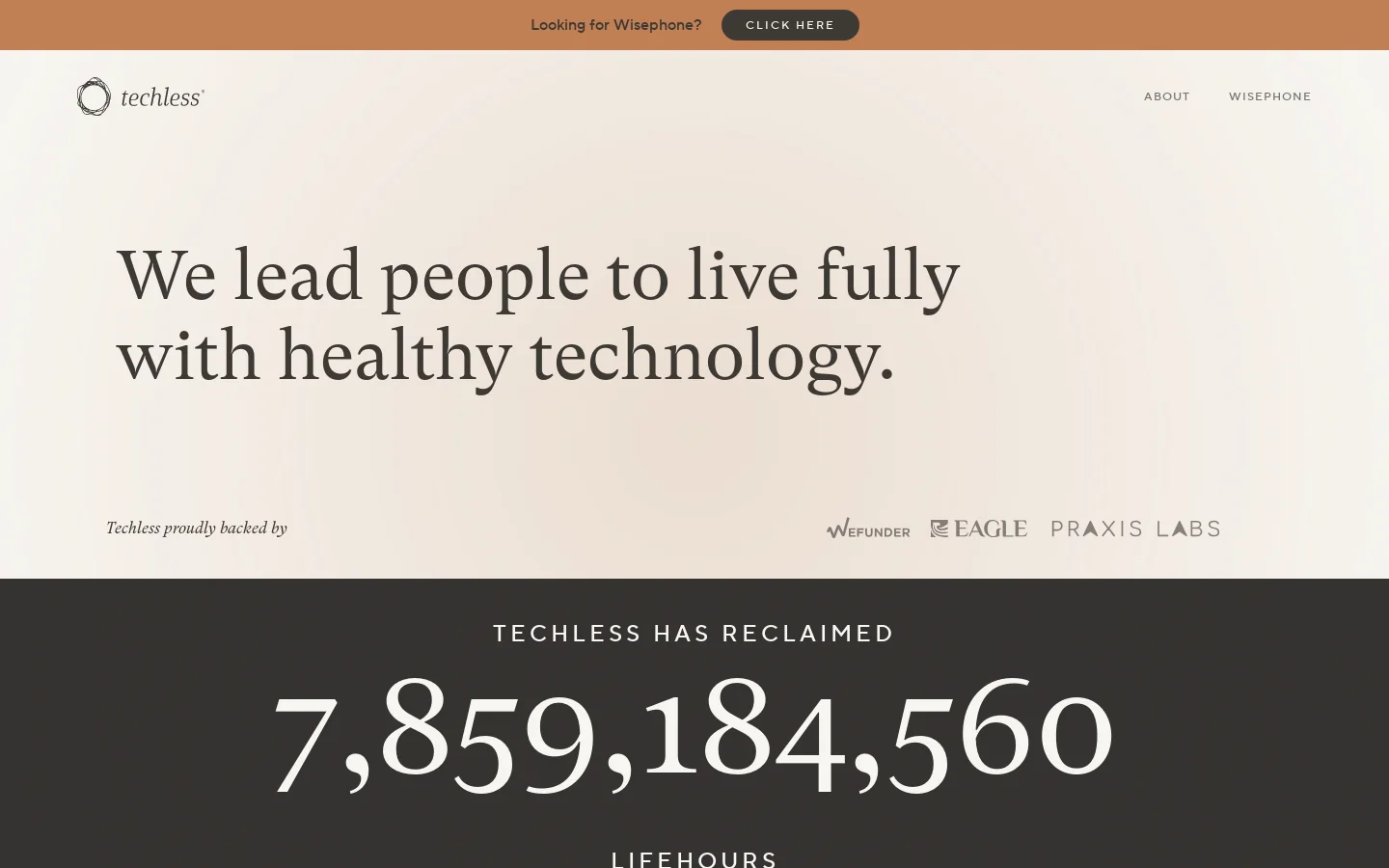 Techless Homepage screenshot