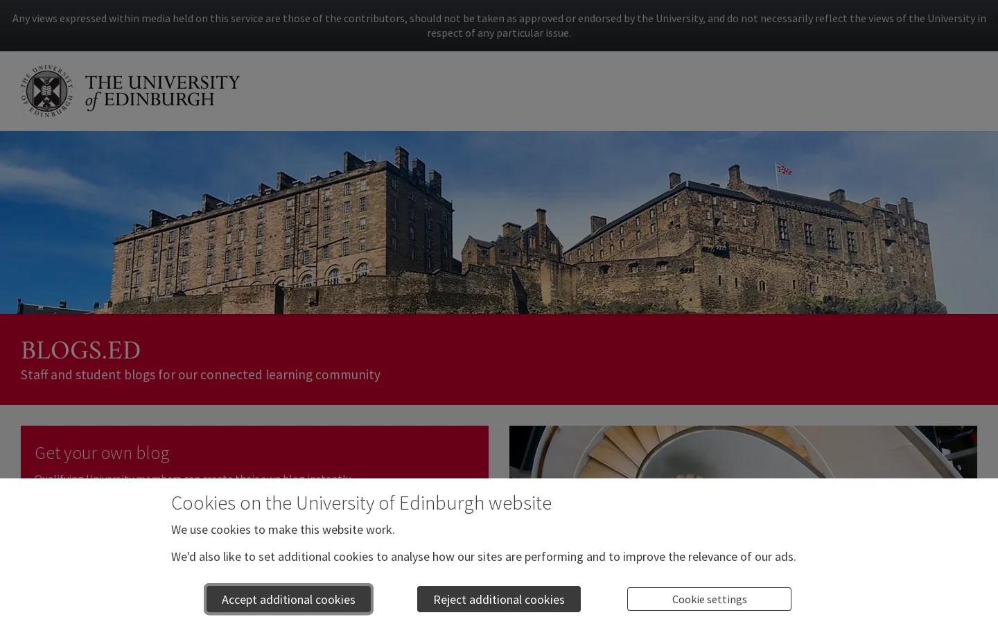 blogs.ed Homepage screenshot