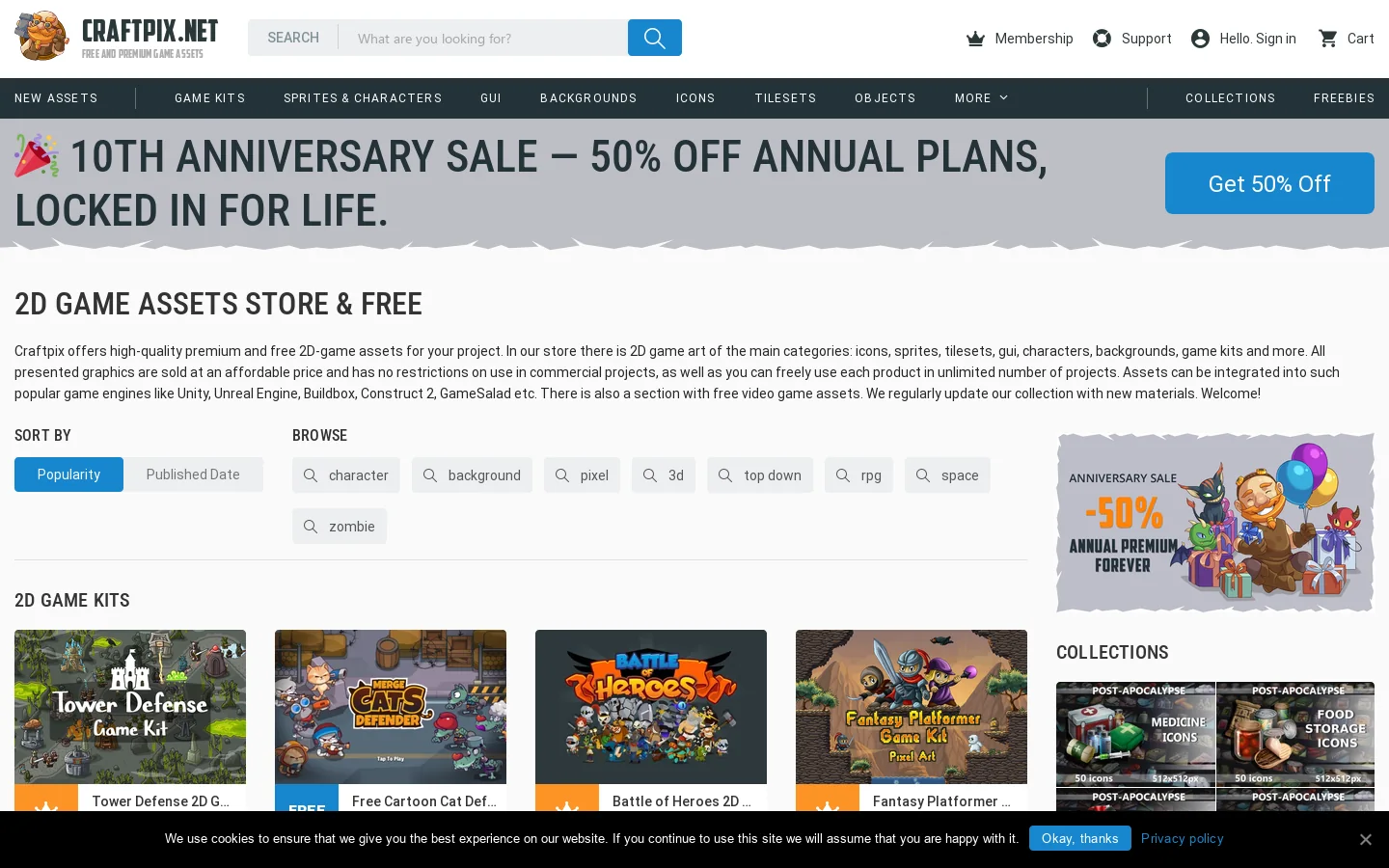 CraftPix.net Homepage screenshot