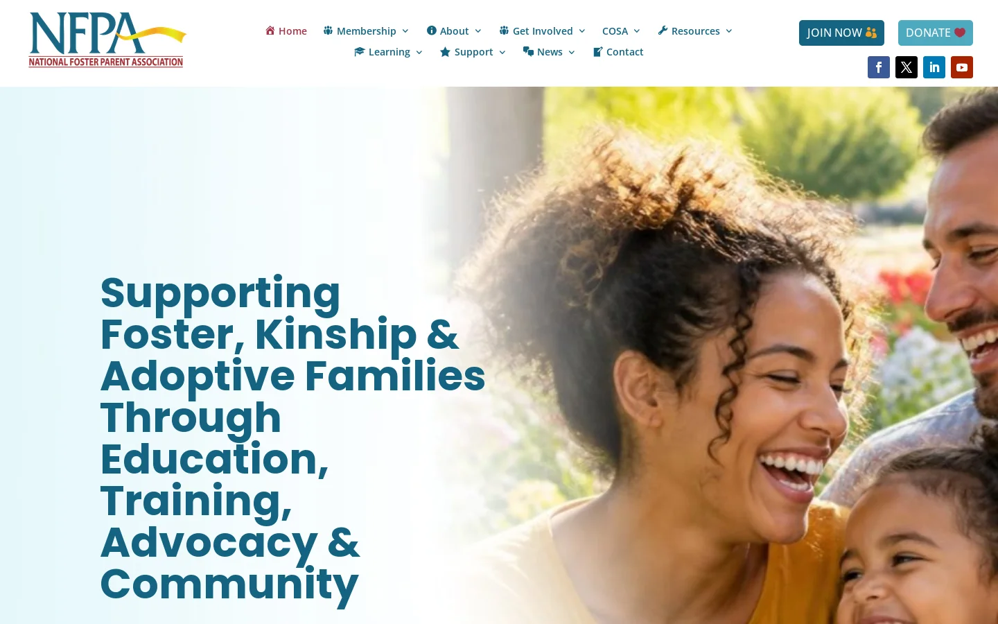 Home | National Foster Parent Association Homepage screenshot