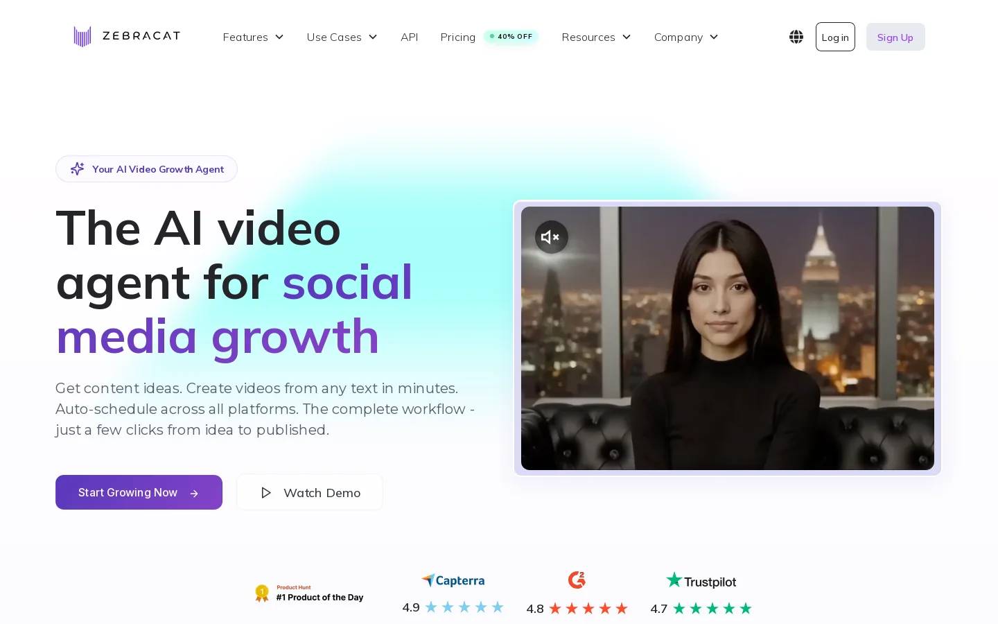 Zebracat Homepage screenshot