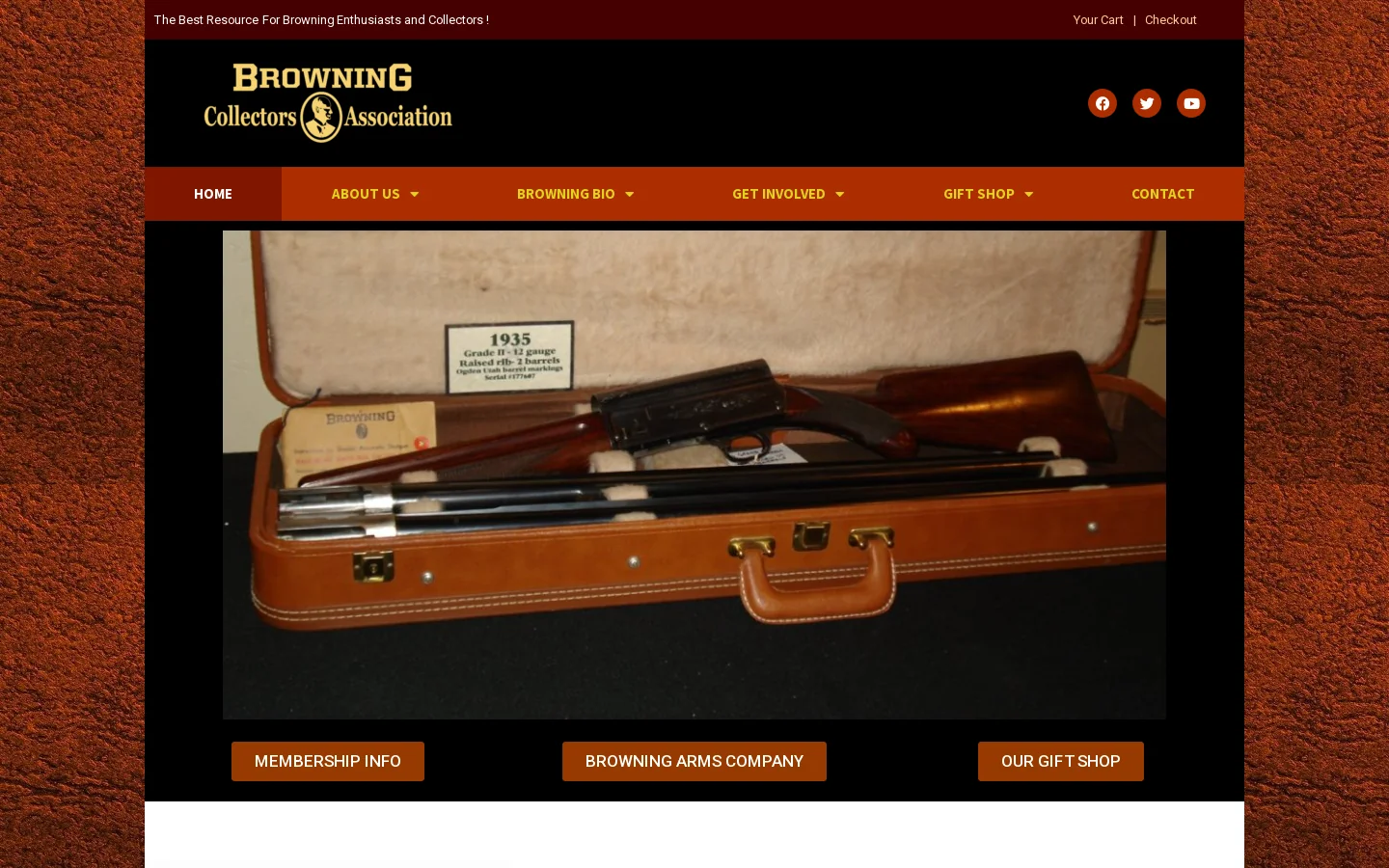 Browning Collectors Association Homepage screenshot