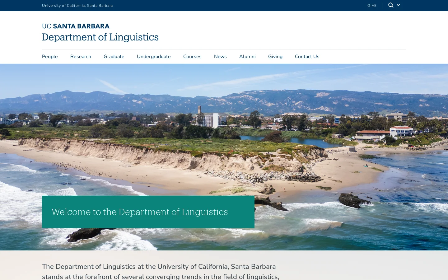 Home | Department of Linguistics Homepage screenshot