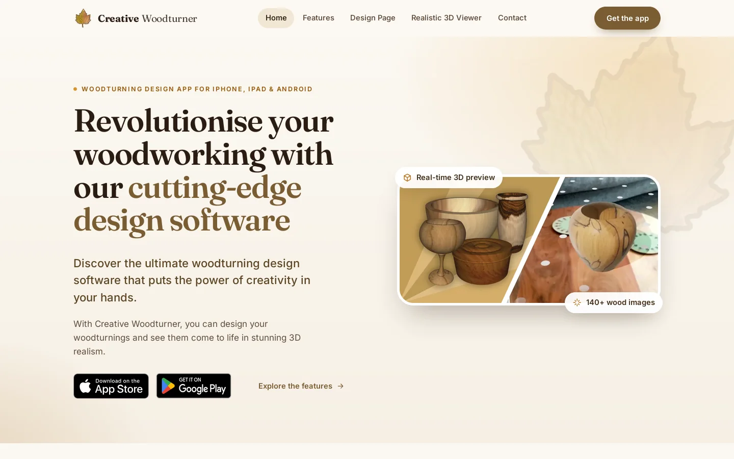 Creative Woodturner Homepage screenshot