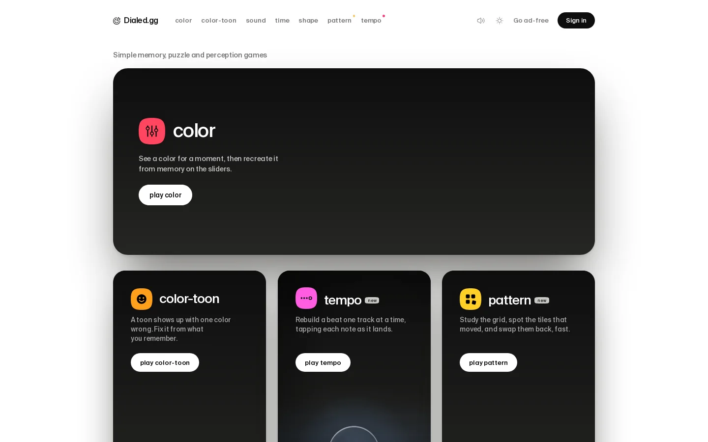 Dialed.gg Homepage screenshot