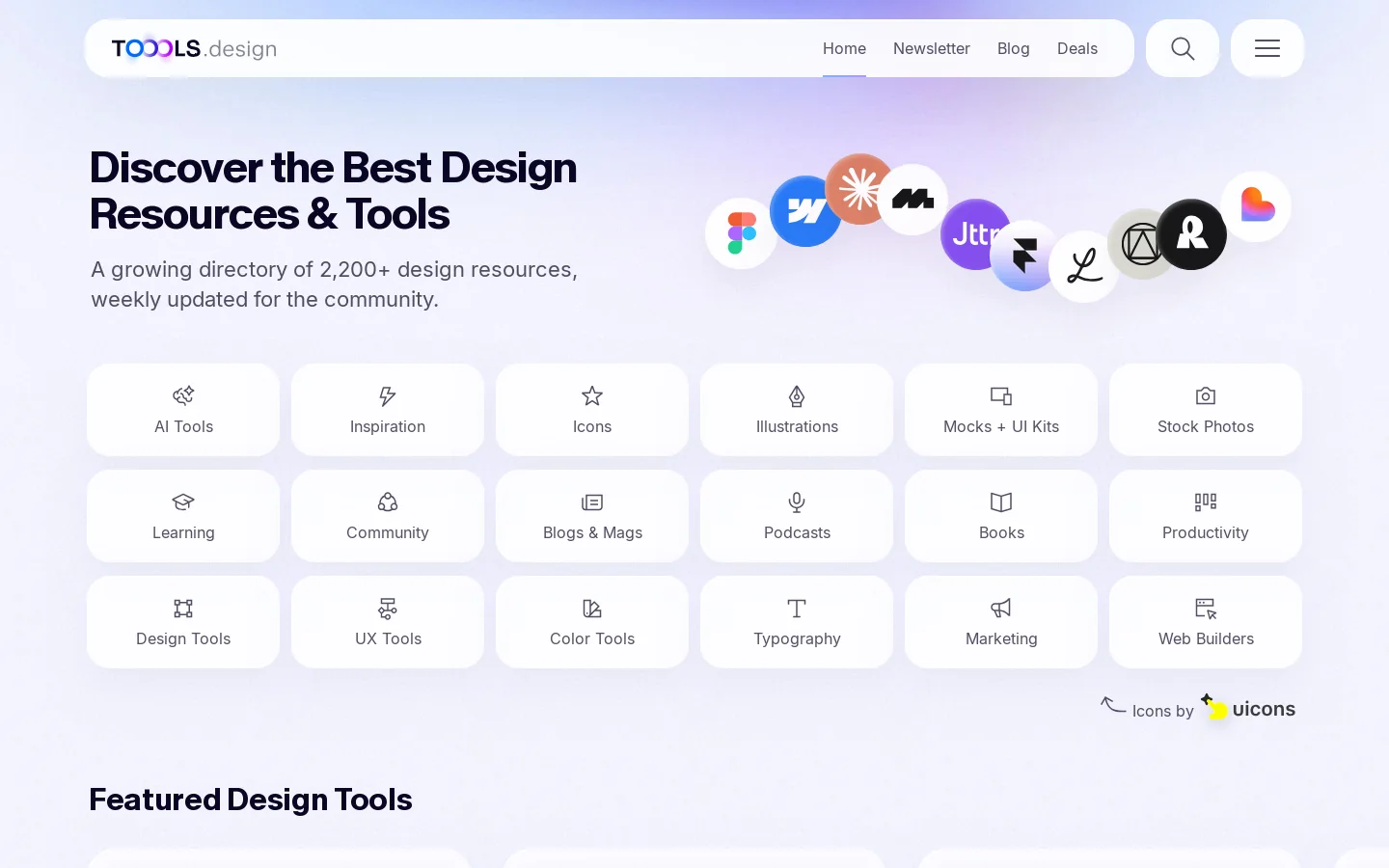 TOOOLS.design Homepage screenshot