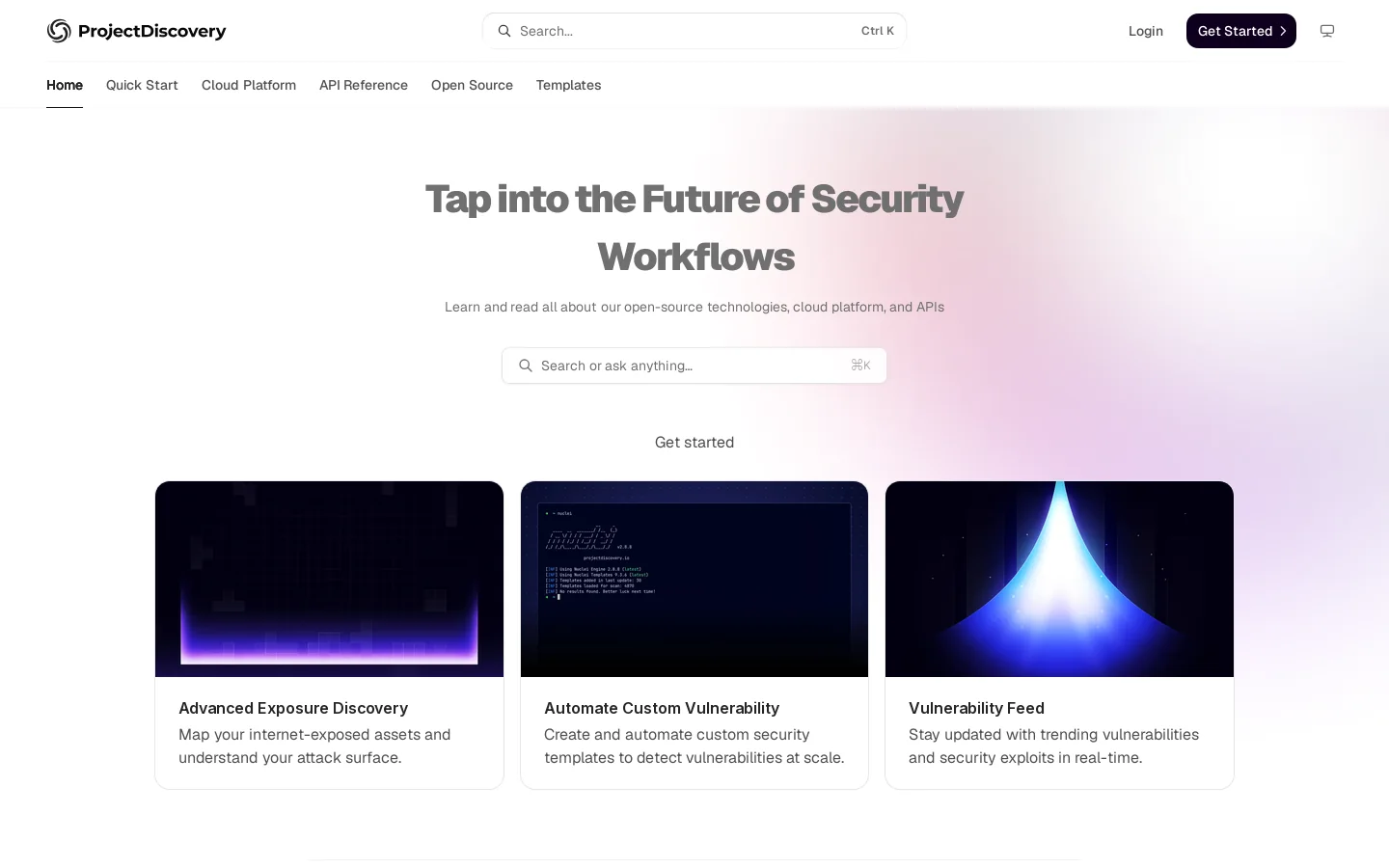 Home - ProjectDiscovery Documentation Homepage screenshot