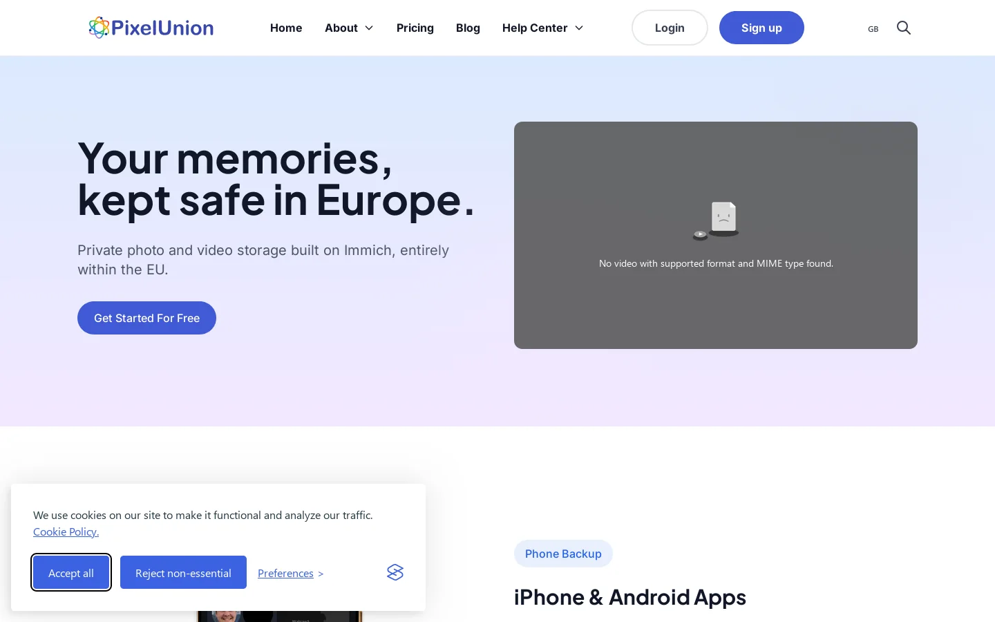 PixelUnion Homepage screenshot