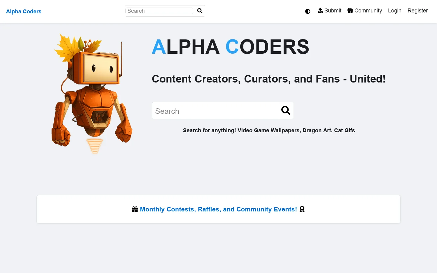 Alpha Coders Homepage screenshot
