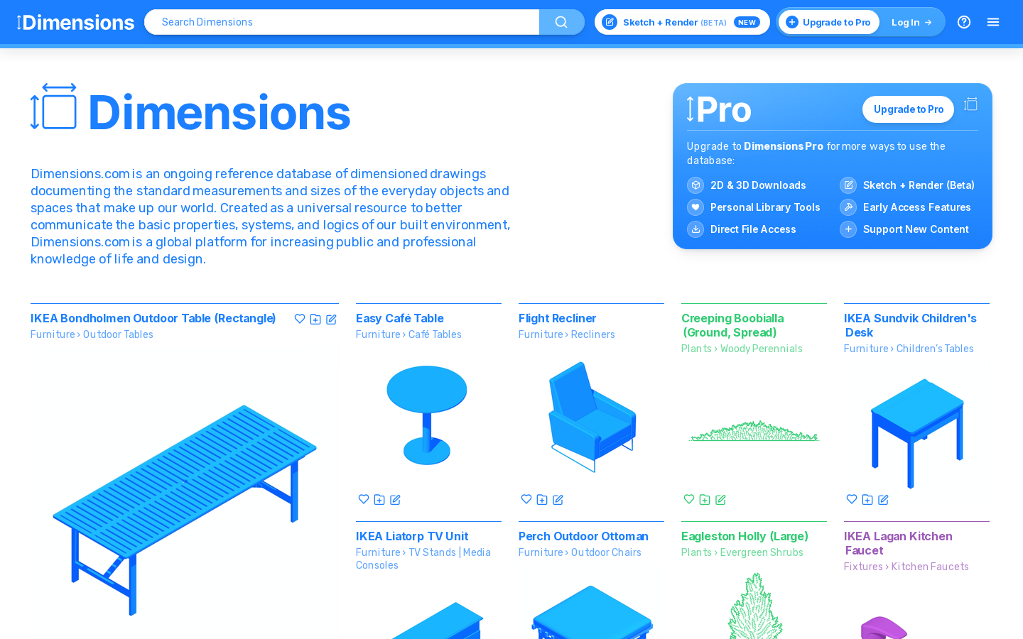 Dimensions Homepage screenshot