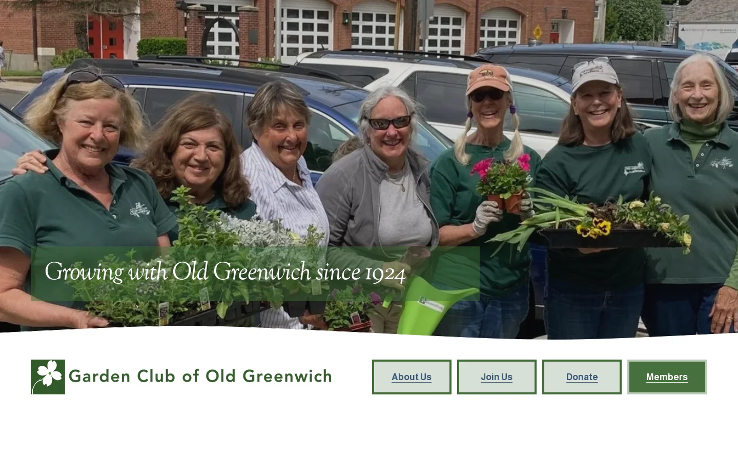 Garden Club of Old Greenwich Homepage screenshot