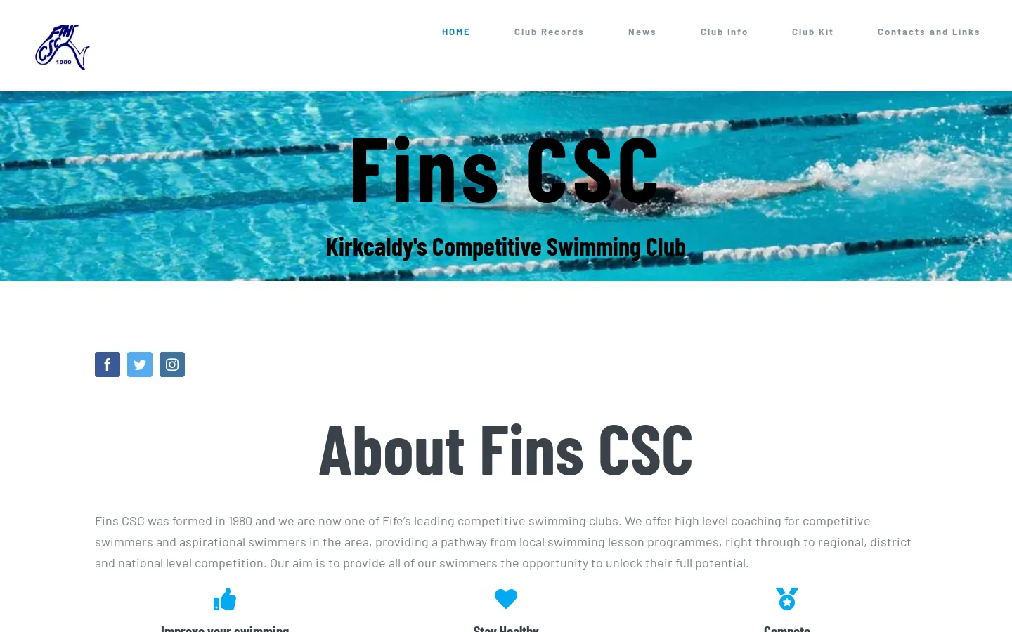 Fins CSC Homepage screenshot
