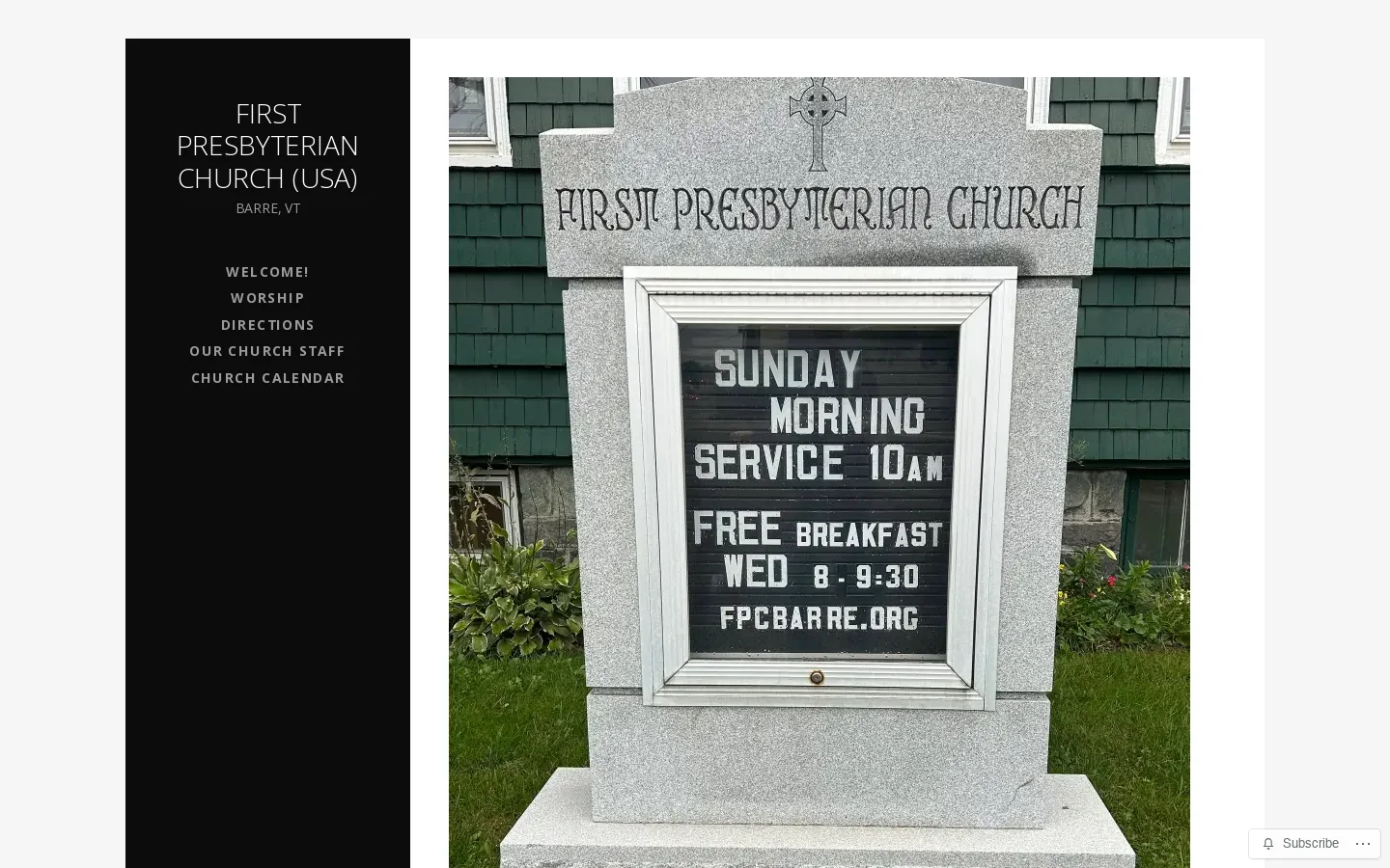First Presbyterian Church (USA) – Barre, VT Homepage screenshot