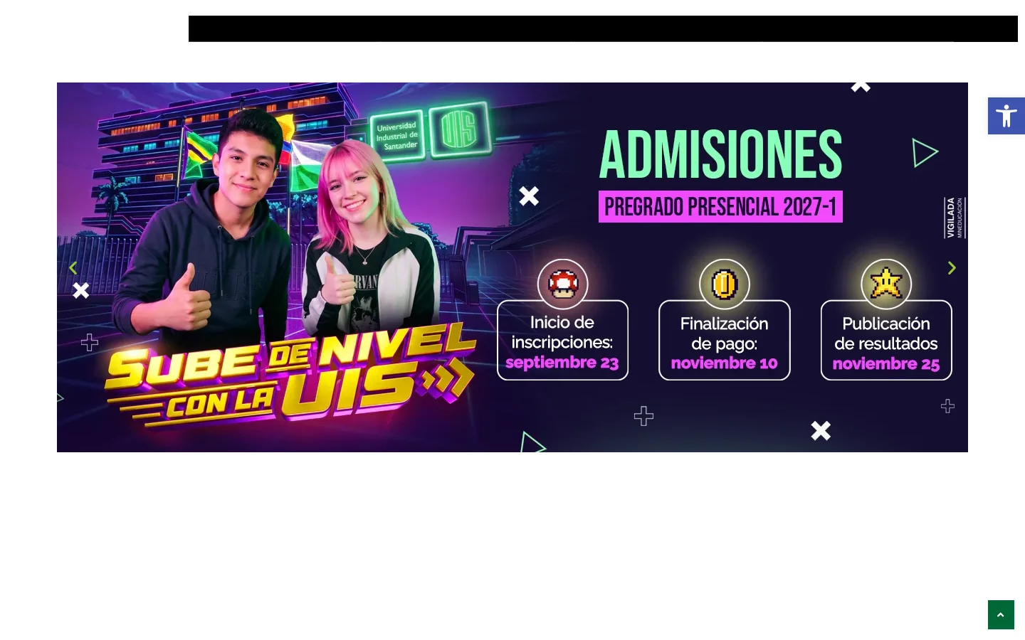 Home - Universidad Industrial de Santander Homepage screenshot