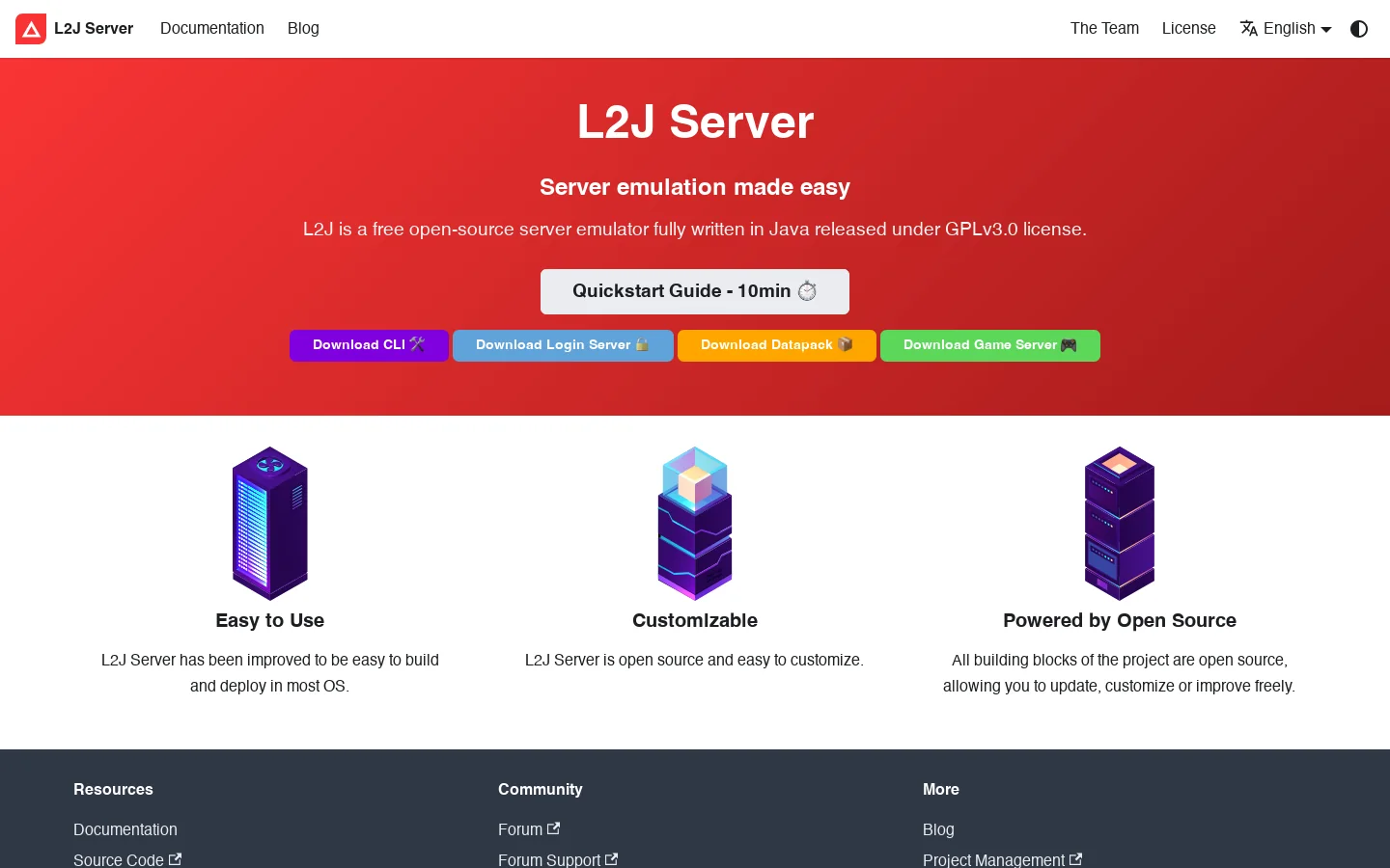 L2J Server Homepage screenshot