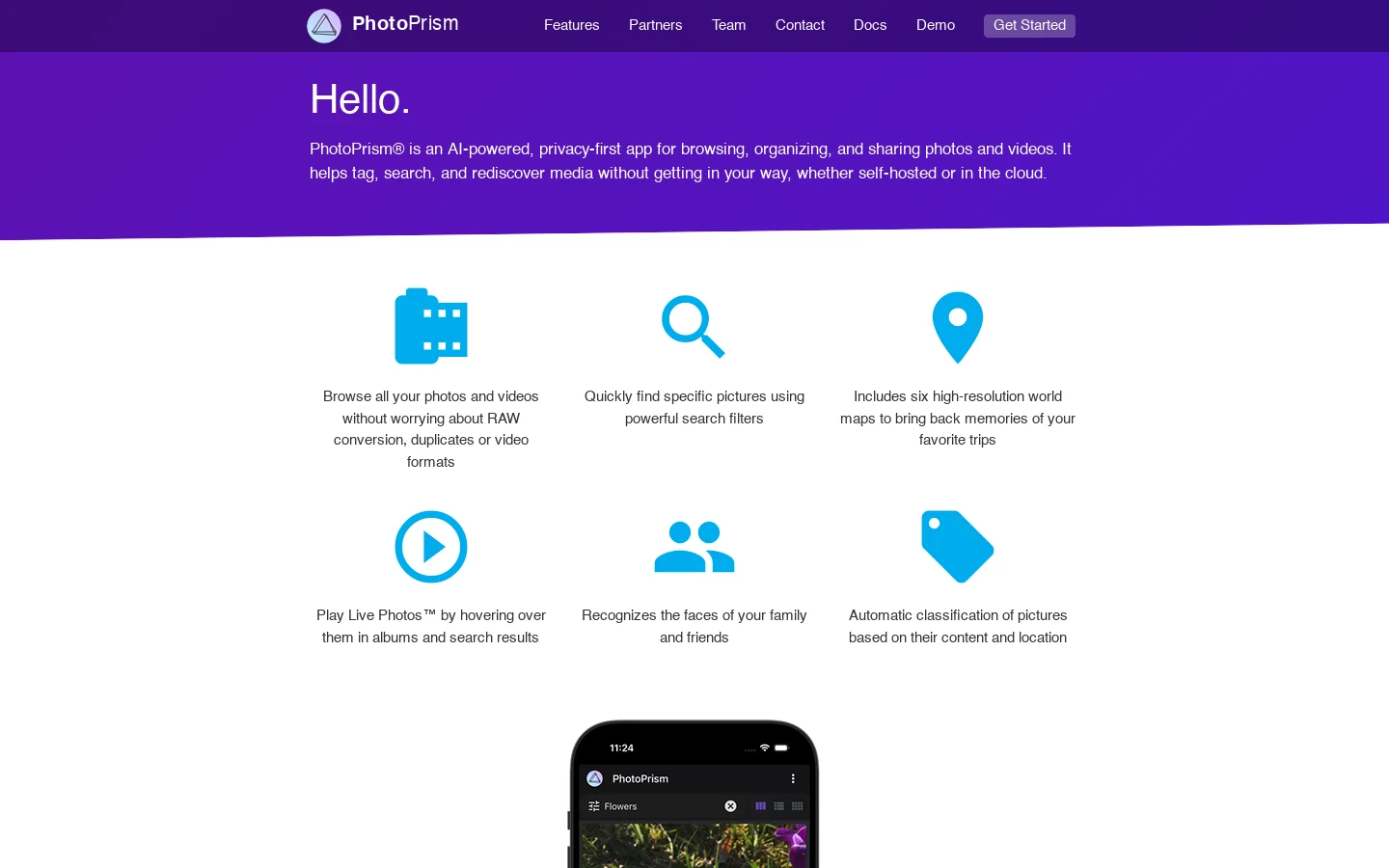 PhotoPrism Homepage screenshot