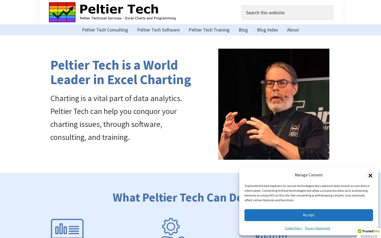 Peltier Tech Homepage screenshot
