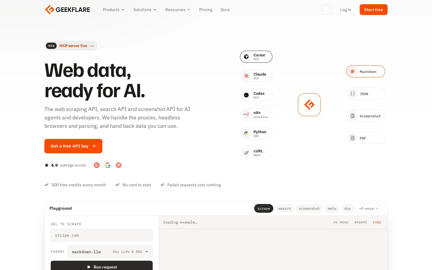 Geekflare Tools Homepage screenshot