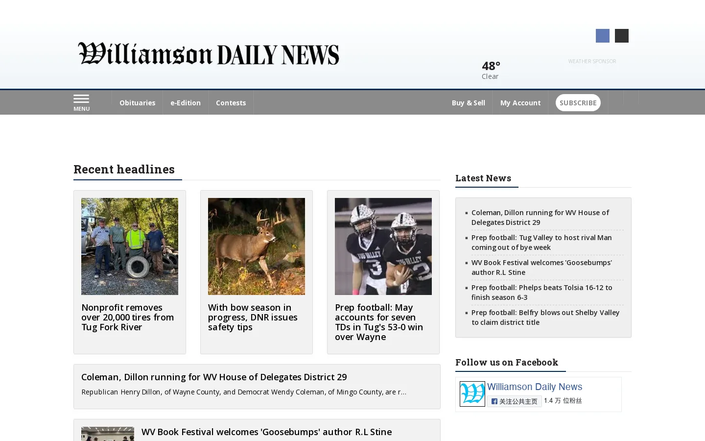 williamsondailynews.com Homepage screenshot